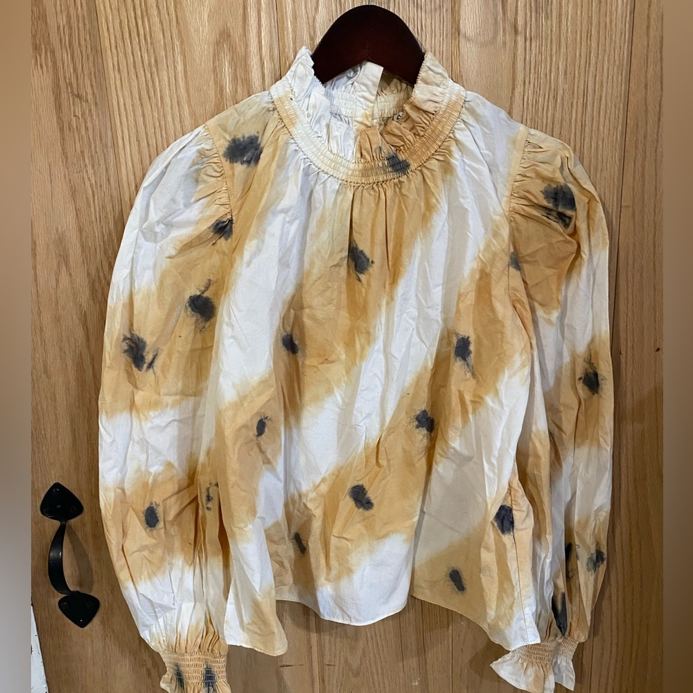 Sea New York Tie-Dye Print Mock Neck Blouse Size Xs **Damaged*